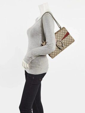 Gucci Beige/Pink GG Supreme Blooms Coated Canvas Small Dionysus Shoulder Bag